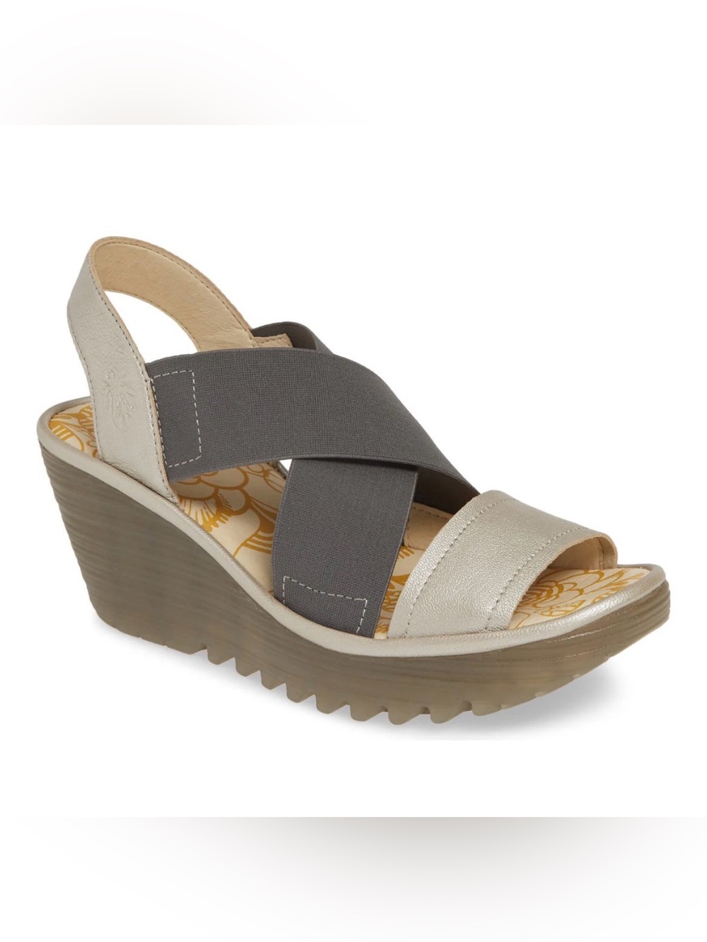 Fly London Yayi Bognona Cross Wedge Leather Sandals